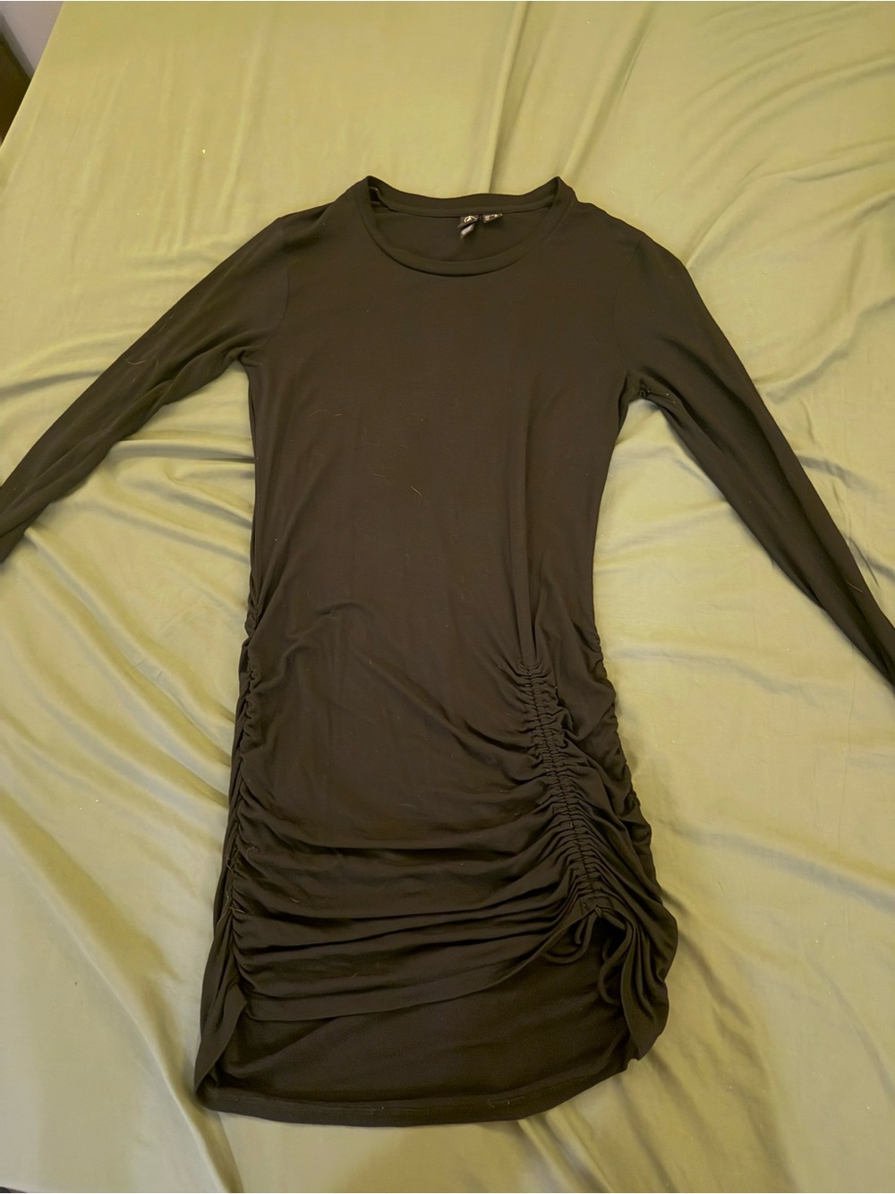 Volcom Long Sleeve Black Ruched Women’s Dress